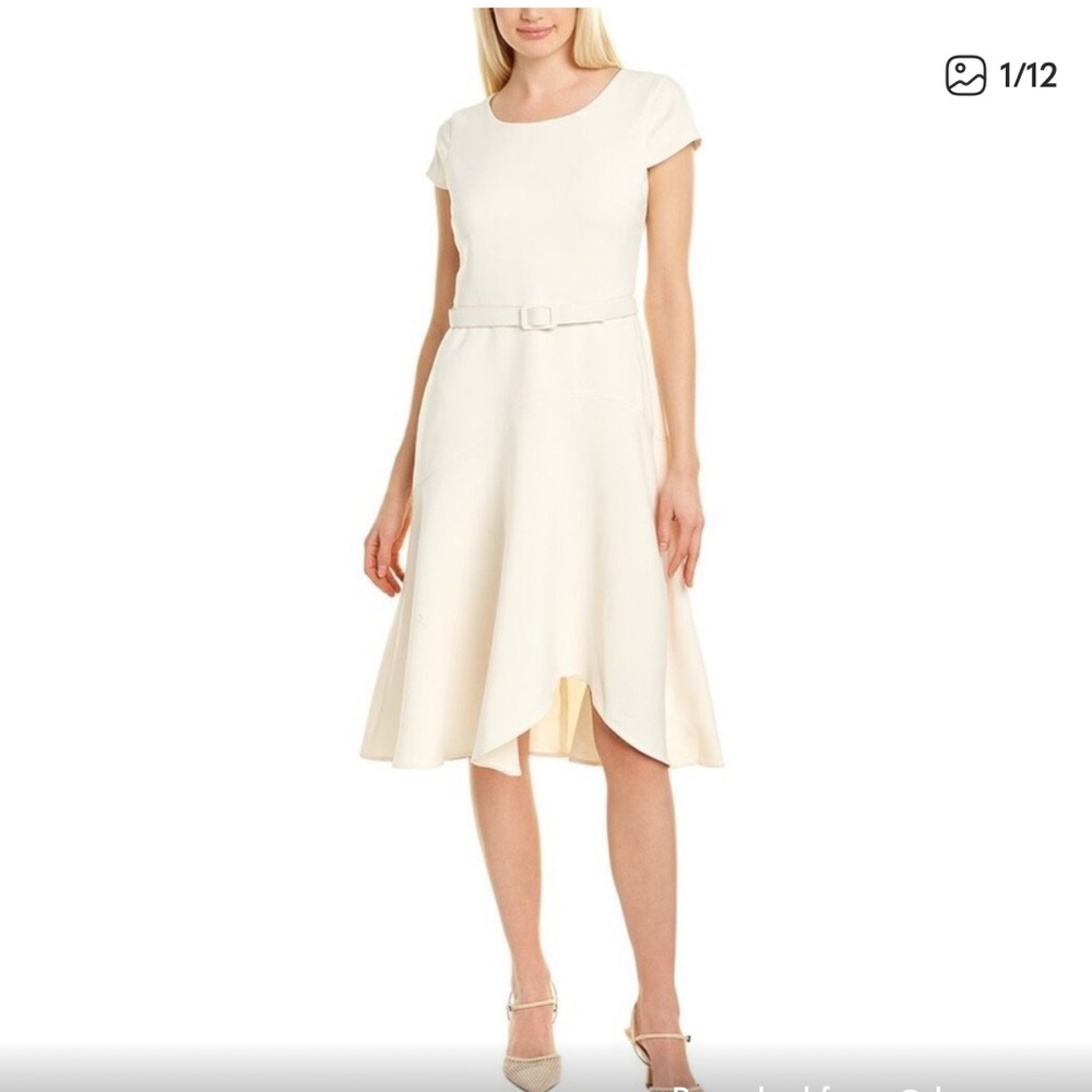 Cecelia A-Line Cream Cap Sleeve Dress